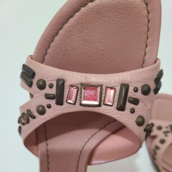 MIU MIU BLUSH PINK RHINESTONE HEELS..SIZE 38 - Picture 5 of 10